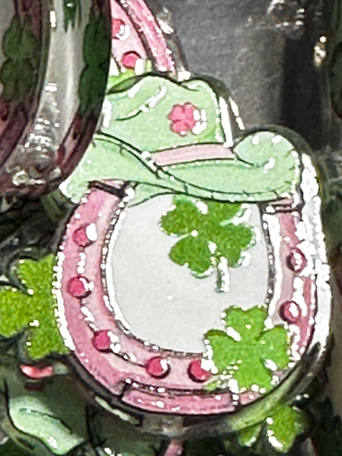 Lucky acrylic focal bead- set of 2/ focal bead/ pen beading / keychain bead/ Horseshoe - Lucky clover- Lucky hat