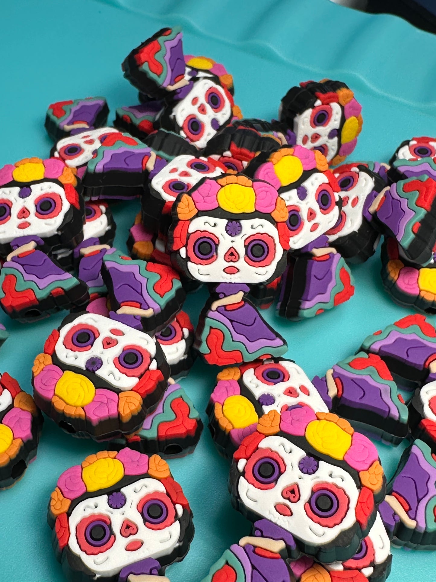 Day of the dead Focal Bead/ beadable pen/ Silicone bead/ keychain bead/fiesta/ Mexican holiday #2