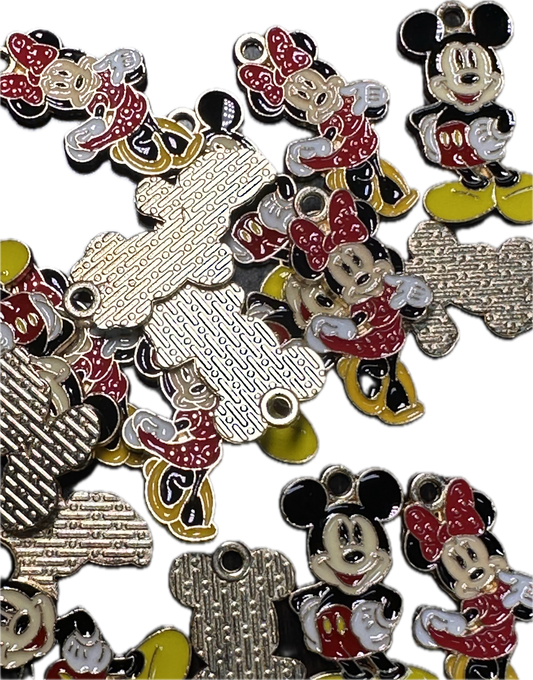 Enameled metal charms/ DIY charm bracelet/ DIY necklace #4- Set of 2 (one of each)