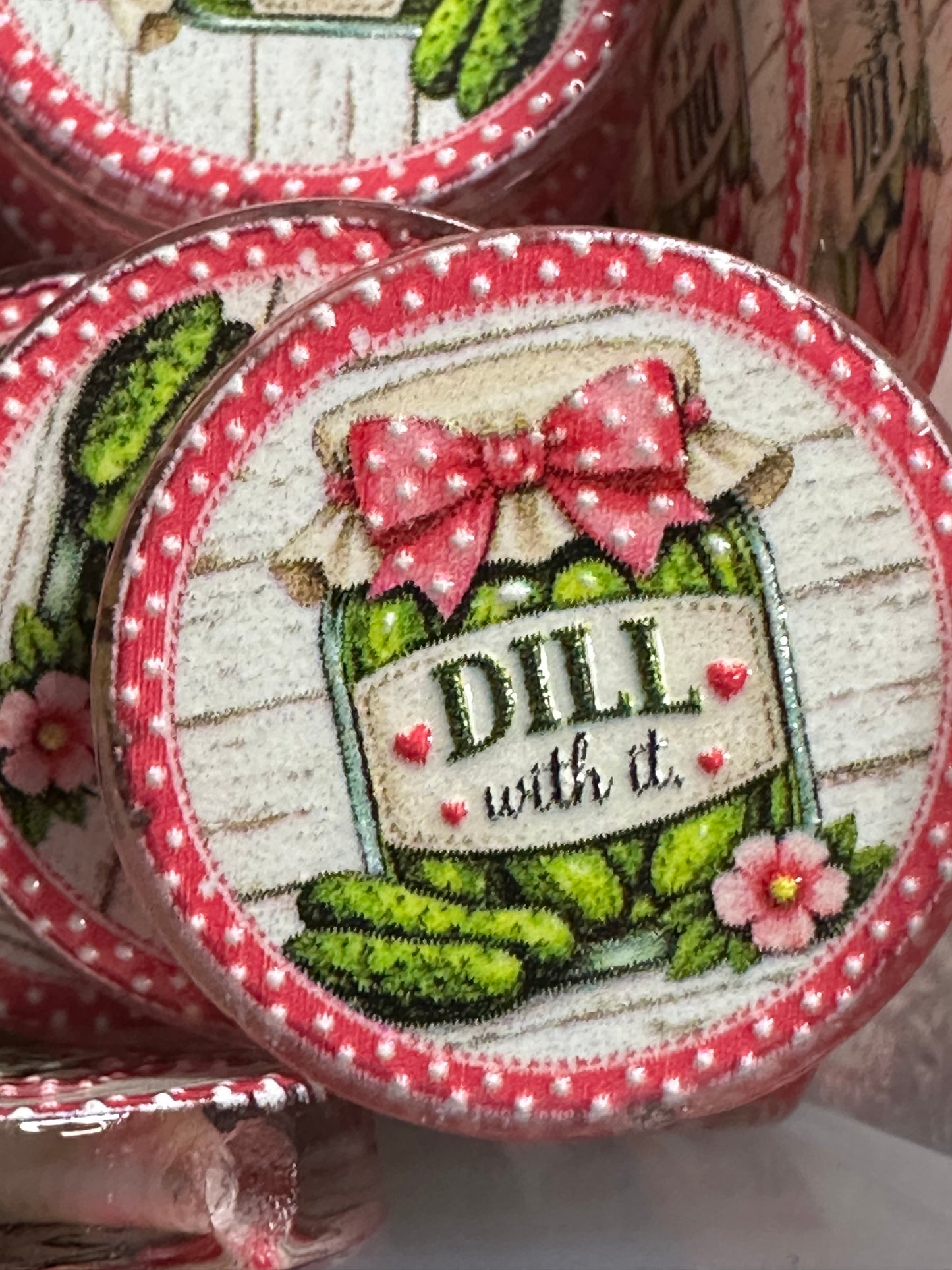 Pickles acrylic focal bead- set of 2/ focal bead/ pen beading / keychain bead/ Dill with it