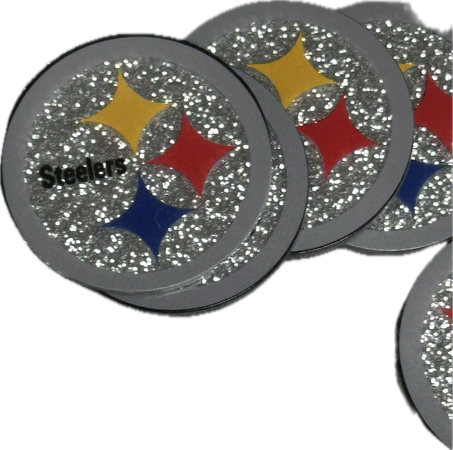 Pittsburg Steelers -set of two (2) Badge Reel acrylic pieces/ cute print/ badge reel/ DIY keychain/ football planars