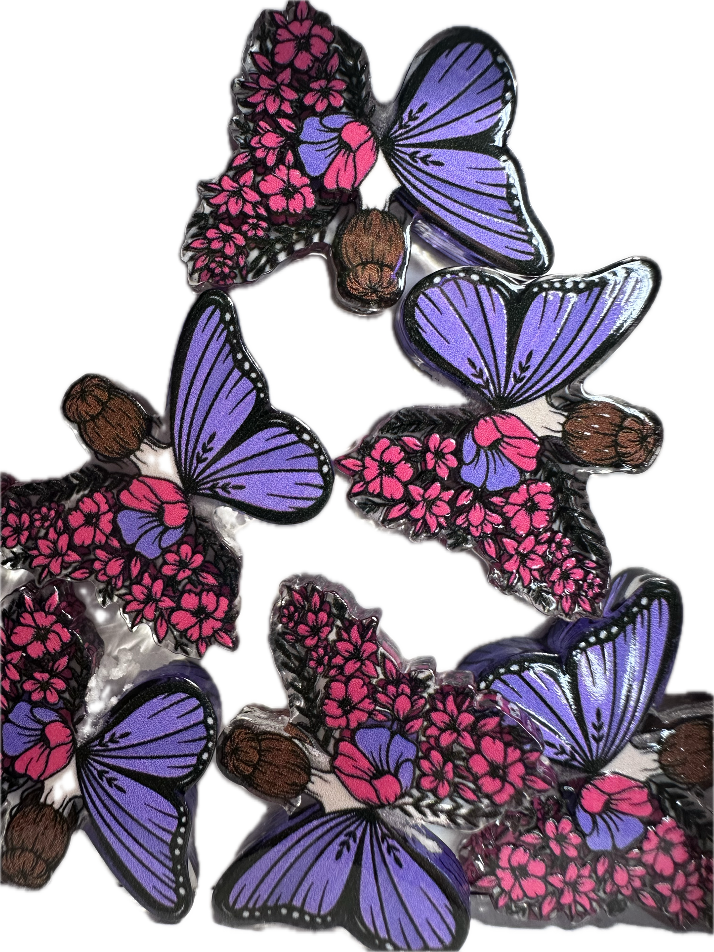 Fairy girl acrylic focal bead- set of 2/ focal bead/ pen beading / keychain bead/ Butterfly wings