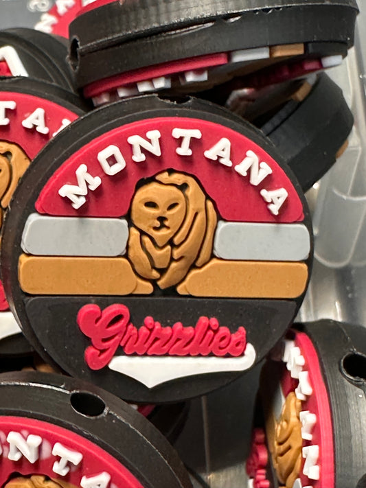 University of Montana focal bead / UM/ The Grizz