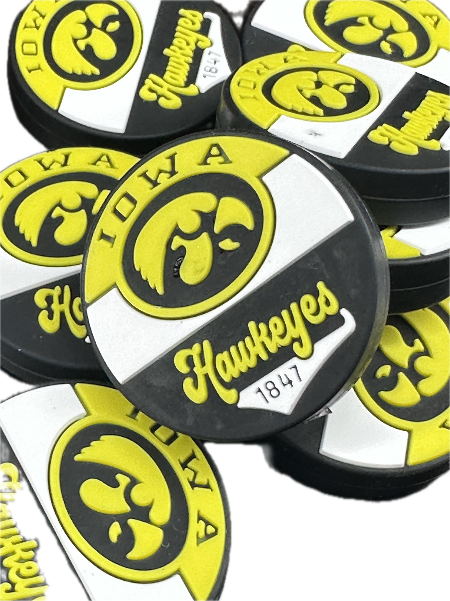 New! Iowa Hawkeyes focal beads/college ball/Focal Bead/ beadable pen/ Silicone  bead/ keychain bead / Football/ Style#2 helmet