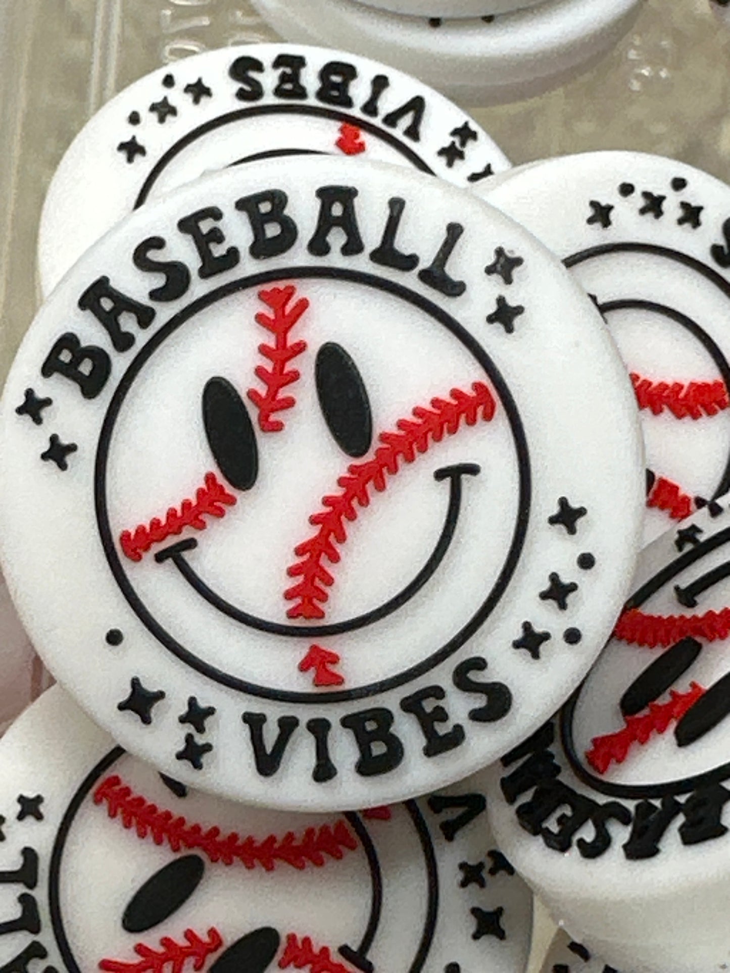 Baseball vibes silicone focal bead/ Baseball