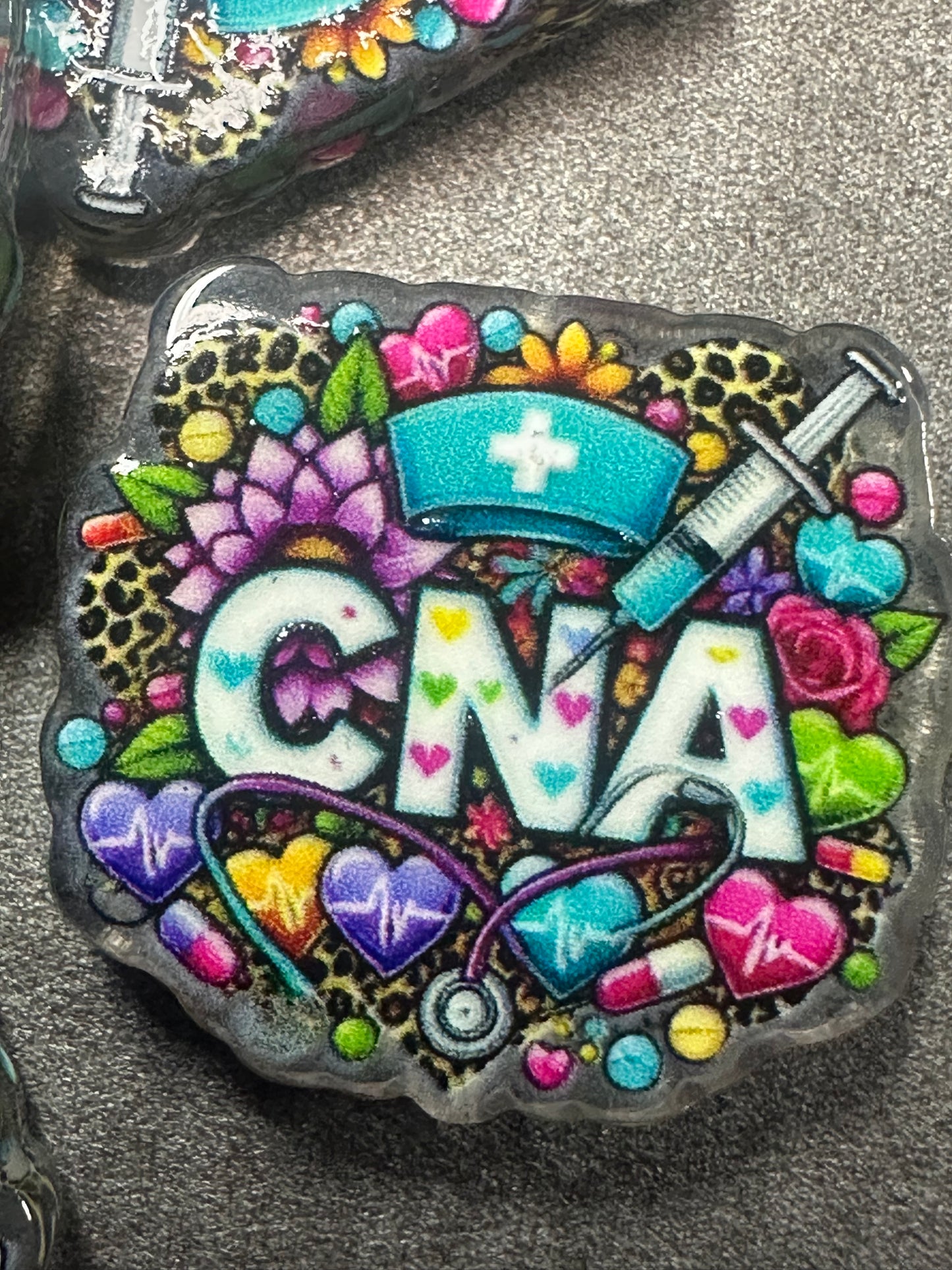 CNA Nurse acrylic focal bead- set of 2/ focal bead/ pen beading / keychain bead/