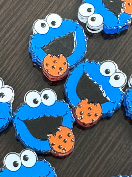 puppet acrylic focal bead- set of 2/ focal bead/ pen beading / keychain bead/blue guy