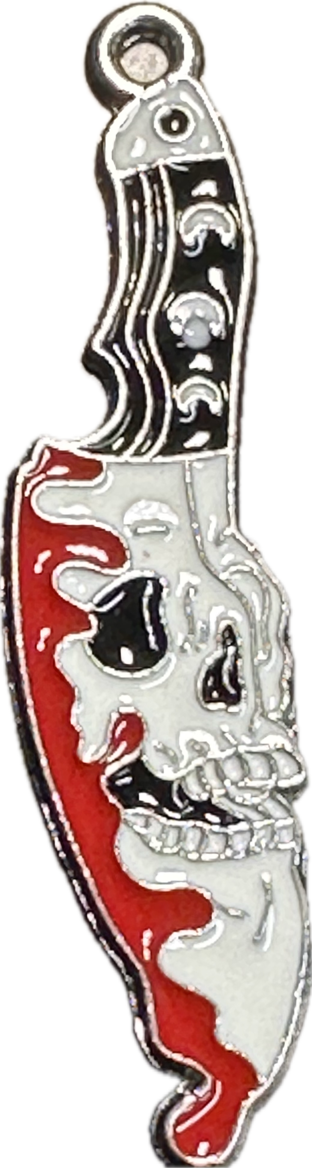 Gothic Skull Charms with red drips – Halloween DIY Jewelry & Craft Supplies
