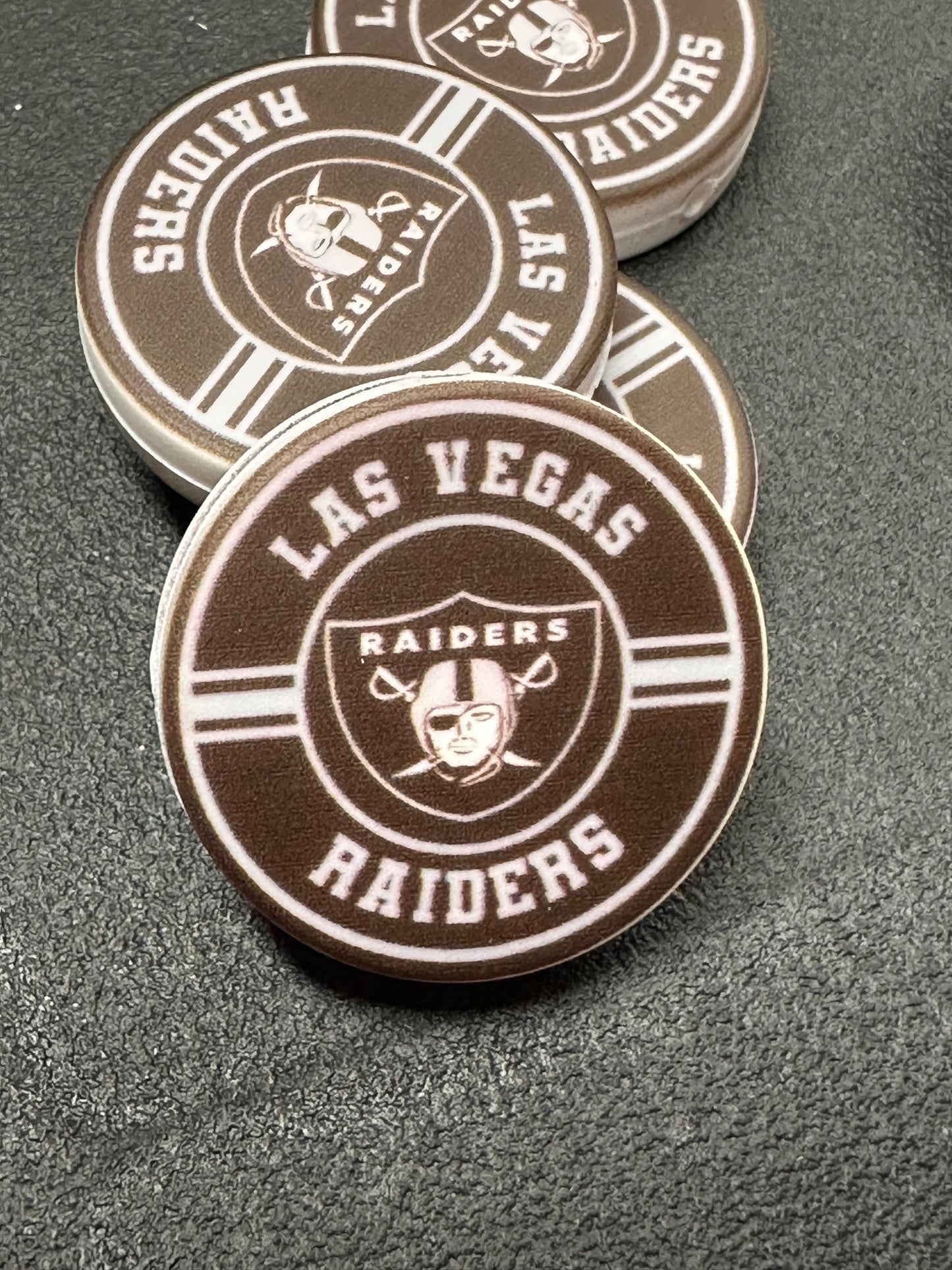 New Las Vegas Raiders focal bead / silicone football  focal beads/ black and silver/