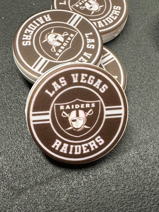New Las Vegas Raiders focal bead / silicone football  focal beads/ black and silver/