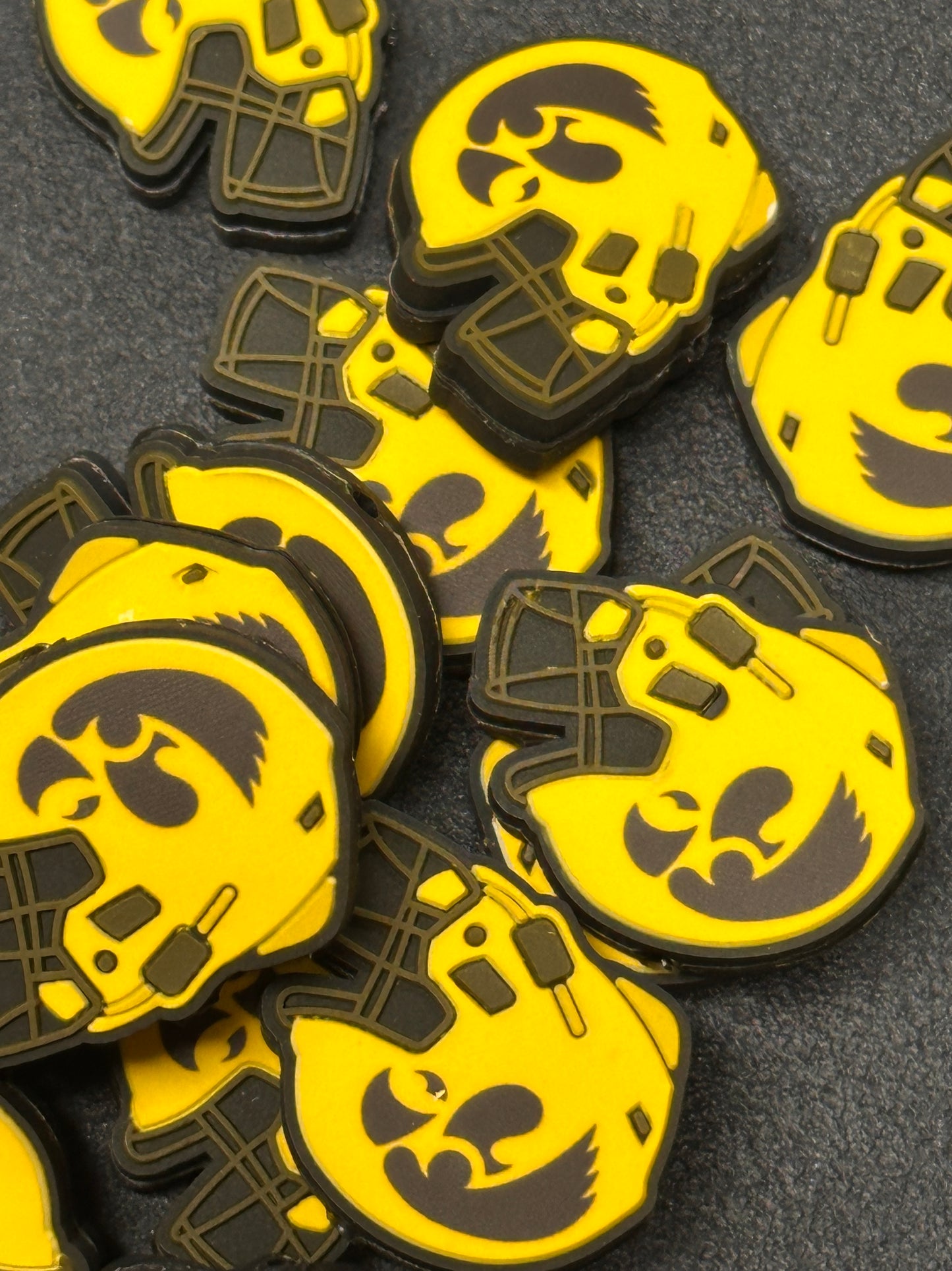 New! Iowa Hawkeyes focal beads/college ball/Focal Bead/ beadable pen/ Silicone  bead/ keychain bead / Football/