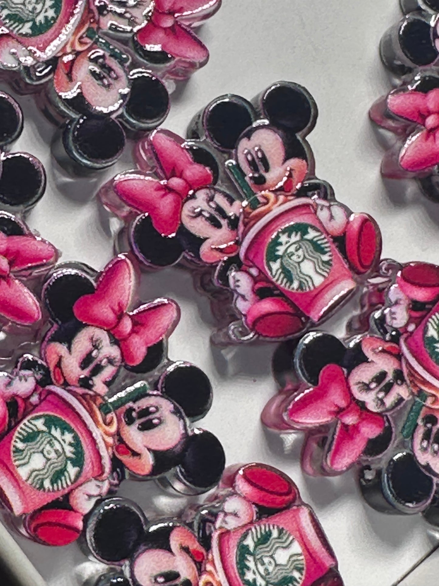 Cute couple coffee lovers acrylic focal bead- set of 2/ focal bead/ pen beading / keychain bead /star