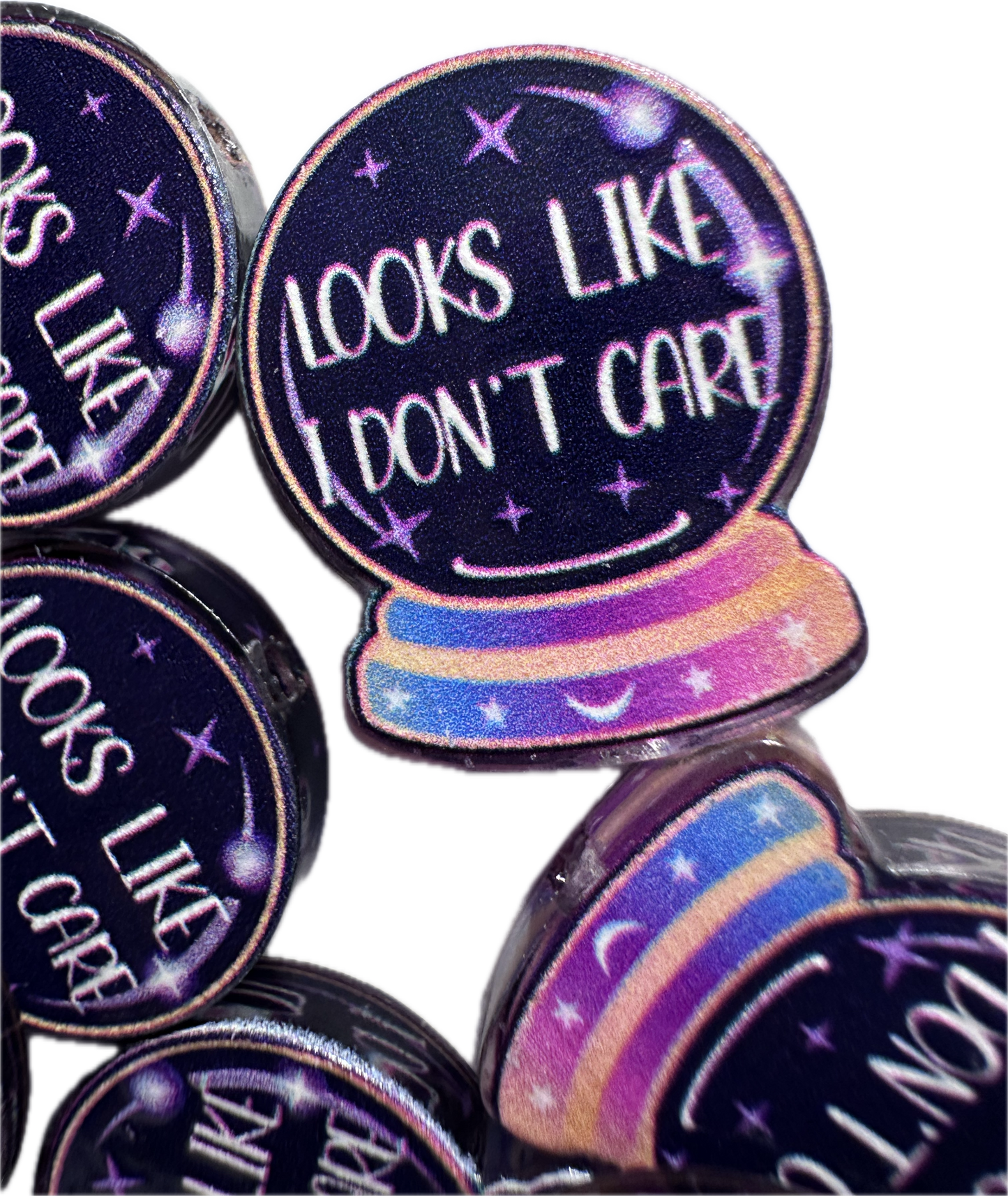 Crystal ball acrylic focal bead- set of 2/ focal bead/ pen beading / keychain bead/
