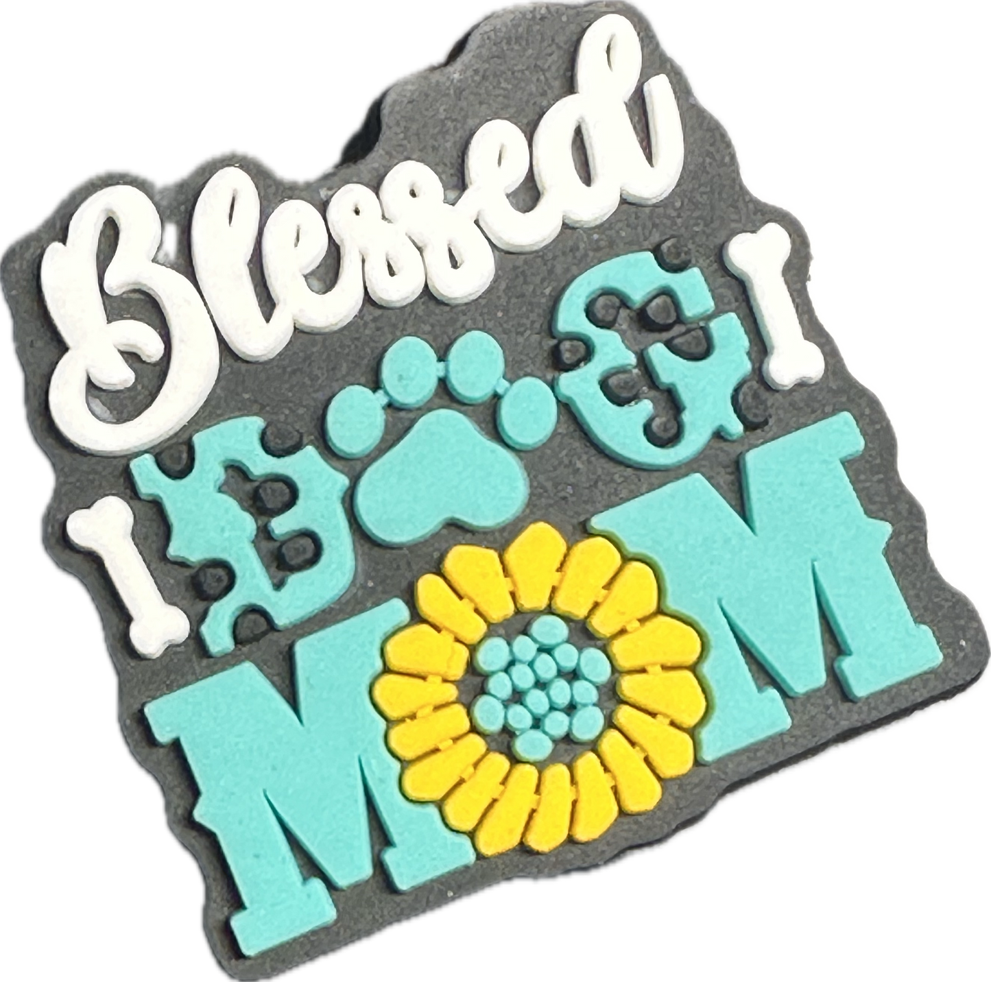 Blessed Dog Mom beads/ Focal Bead/ beadable pen/ Silicone  bead/ keychain bead/ pet / dog/