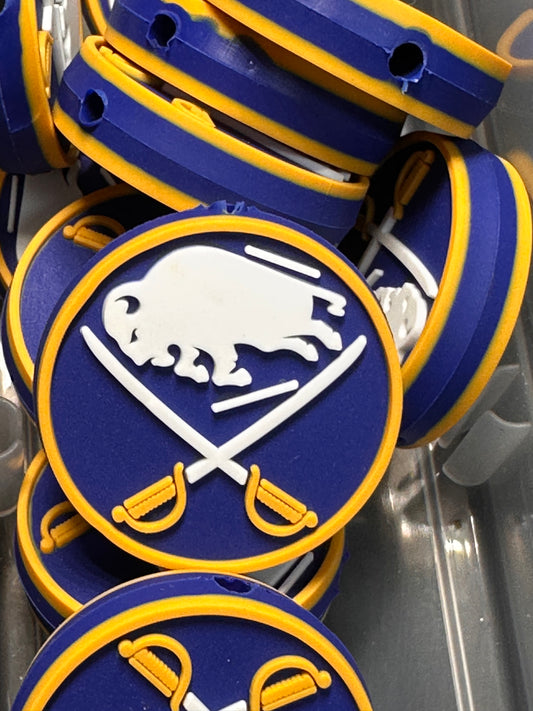 NEW Buffalo Sabers focal bead / silicone focal/ ice hockey team