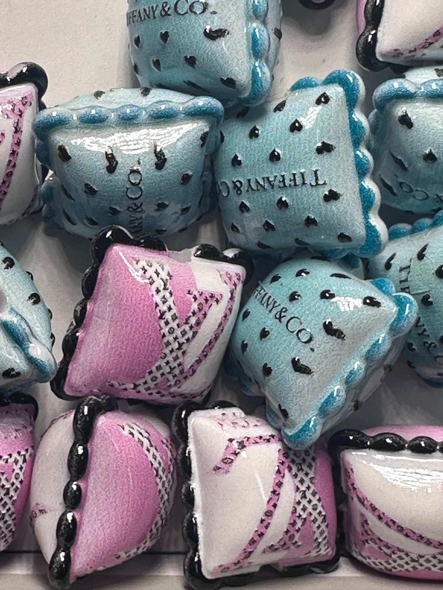 Design Pillow acrylic focal bead- set of 2/ focal bead/ pen beading / keychain bead/