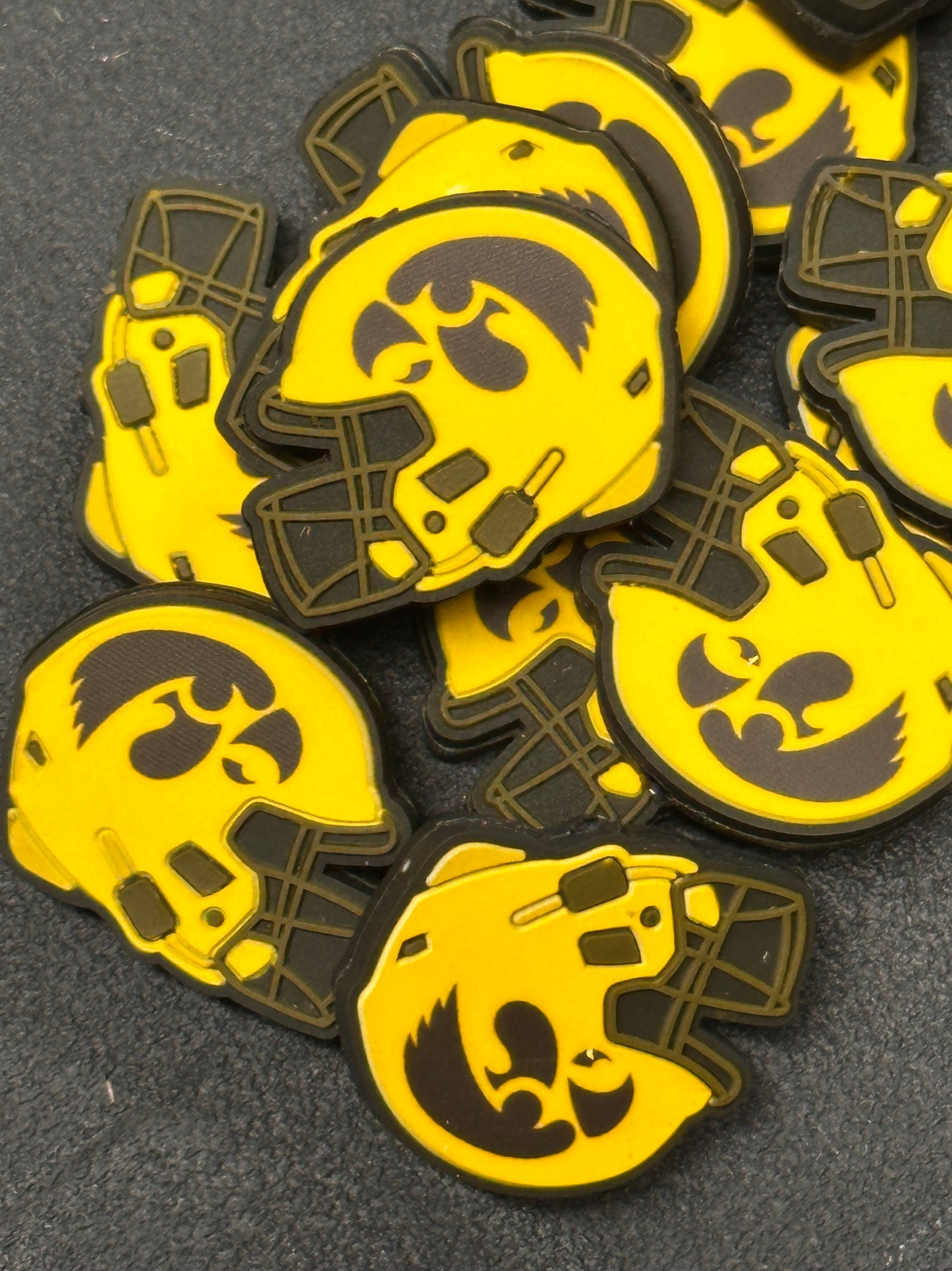 New! Iowa Hawkeyes focal beads/college ball/Focal Bead/ beadable pen/ Silicone  bead/ keychain bead / Football/