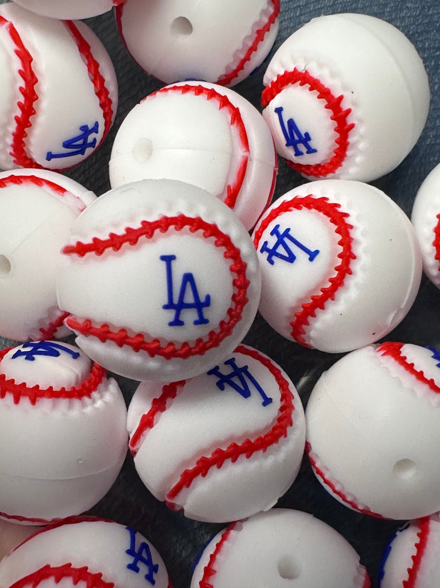 3D baseball team focal bead/ baseball shaped silicone focal bead