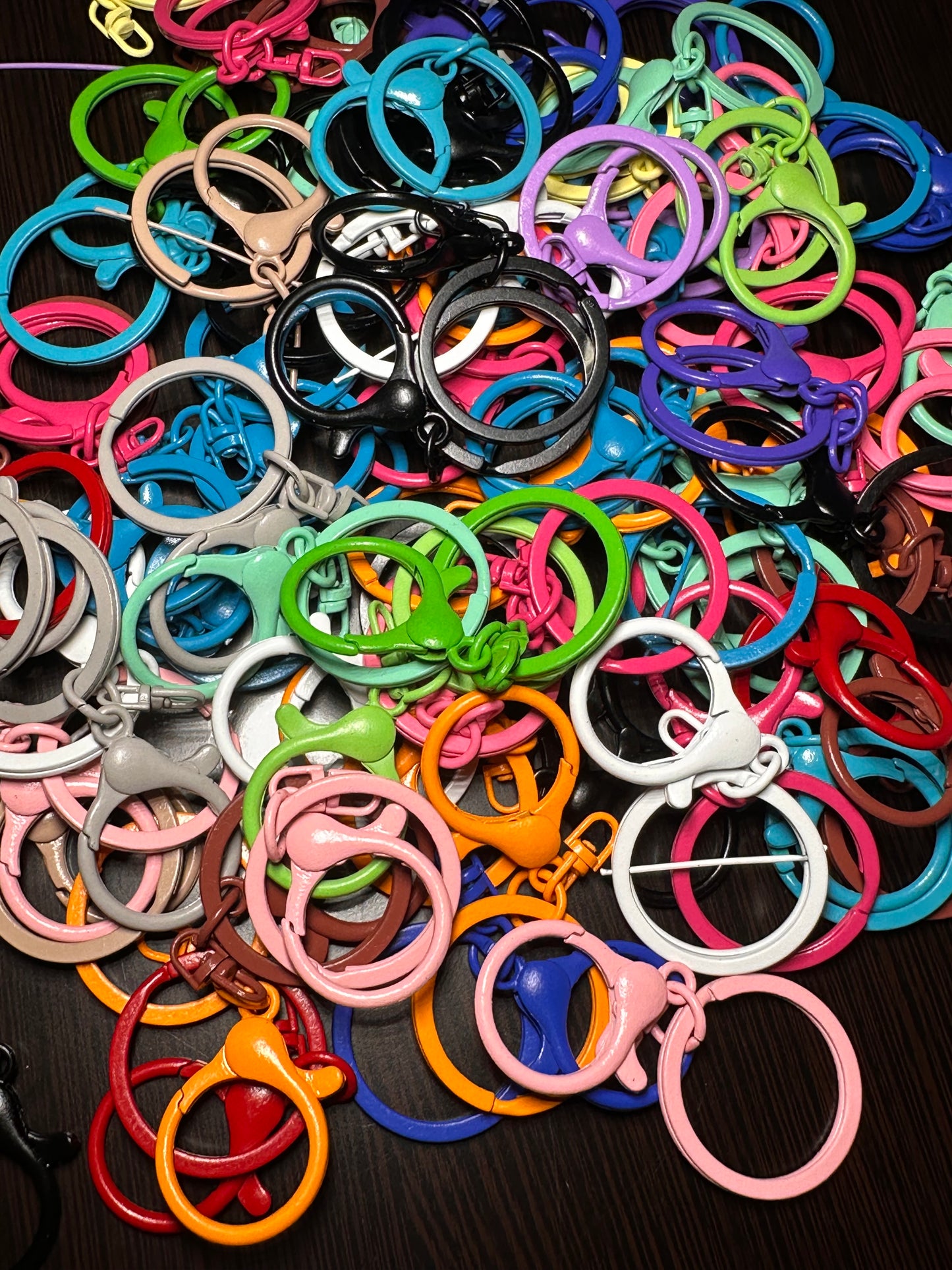 Metal key ring/ key holder/5 pieces included/ Clip on bag charm holder
