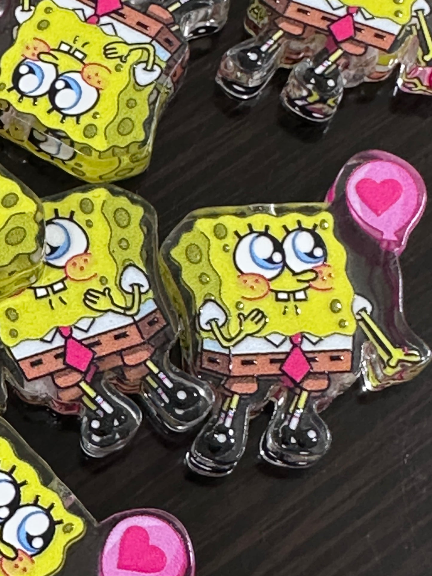 Yellow guy with balloon acrylic focal bead- set of 2/ focal bead/ pen beading / keychain bead