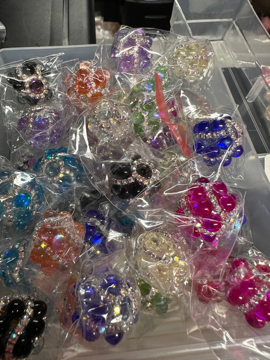 Handmade Rhinestone Accent Bead – Various Colors / elegant handcrafted beads/ pen bead/ bag charm bead