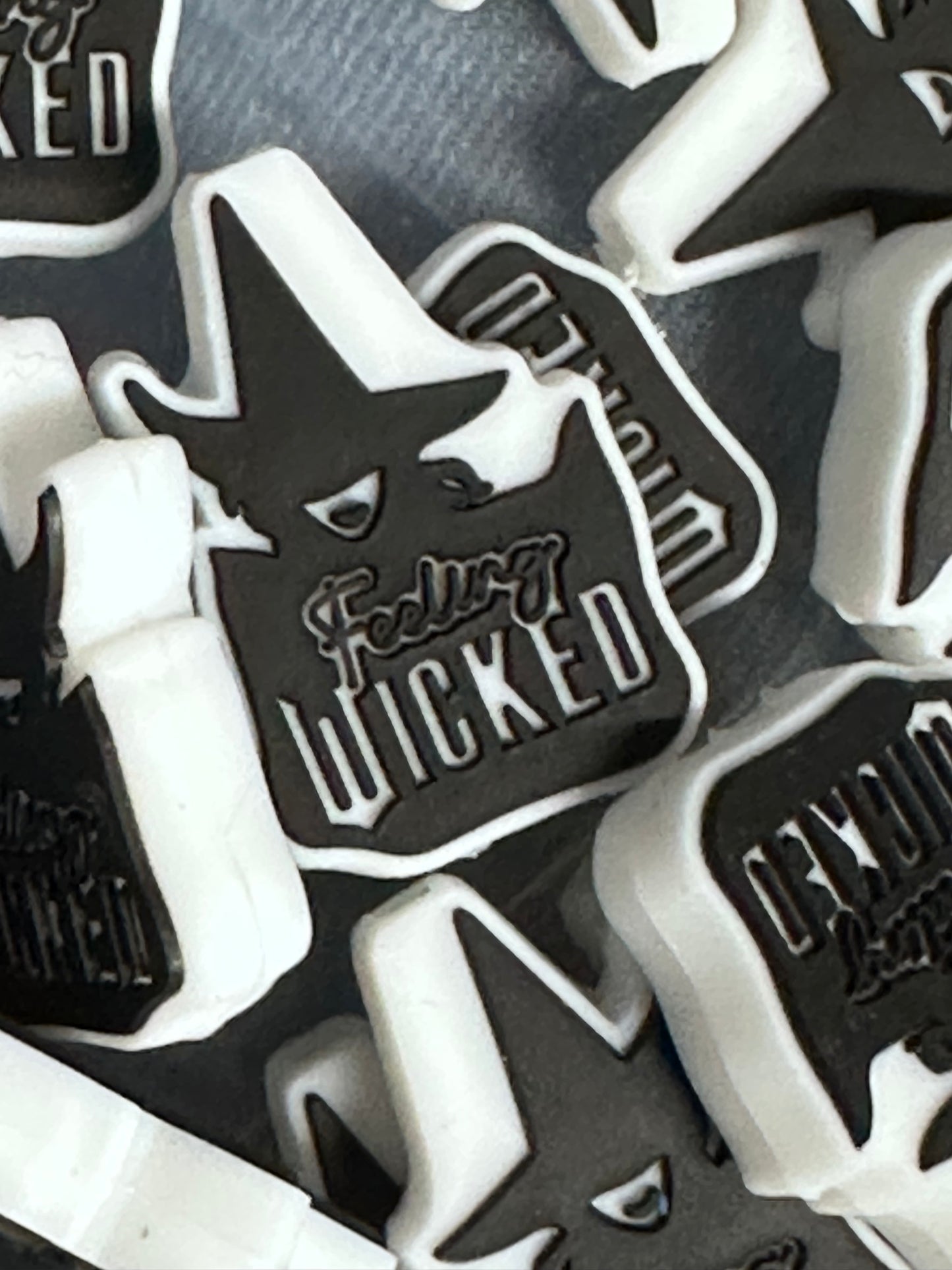 Wicked witch silicone focal bead with designs/ pen beading/ keychain bead/ DIY/ fancy bead
