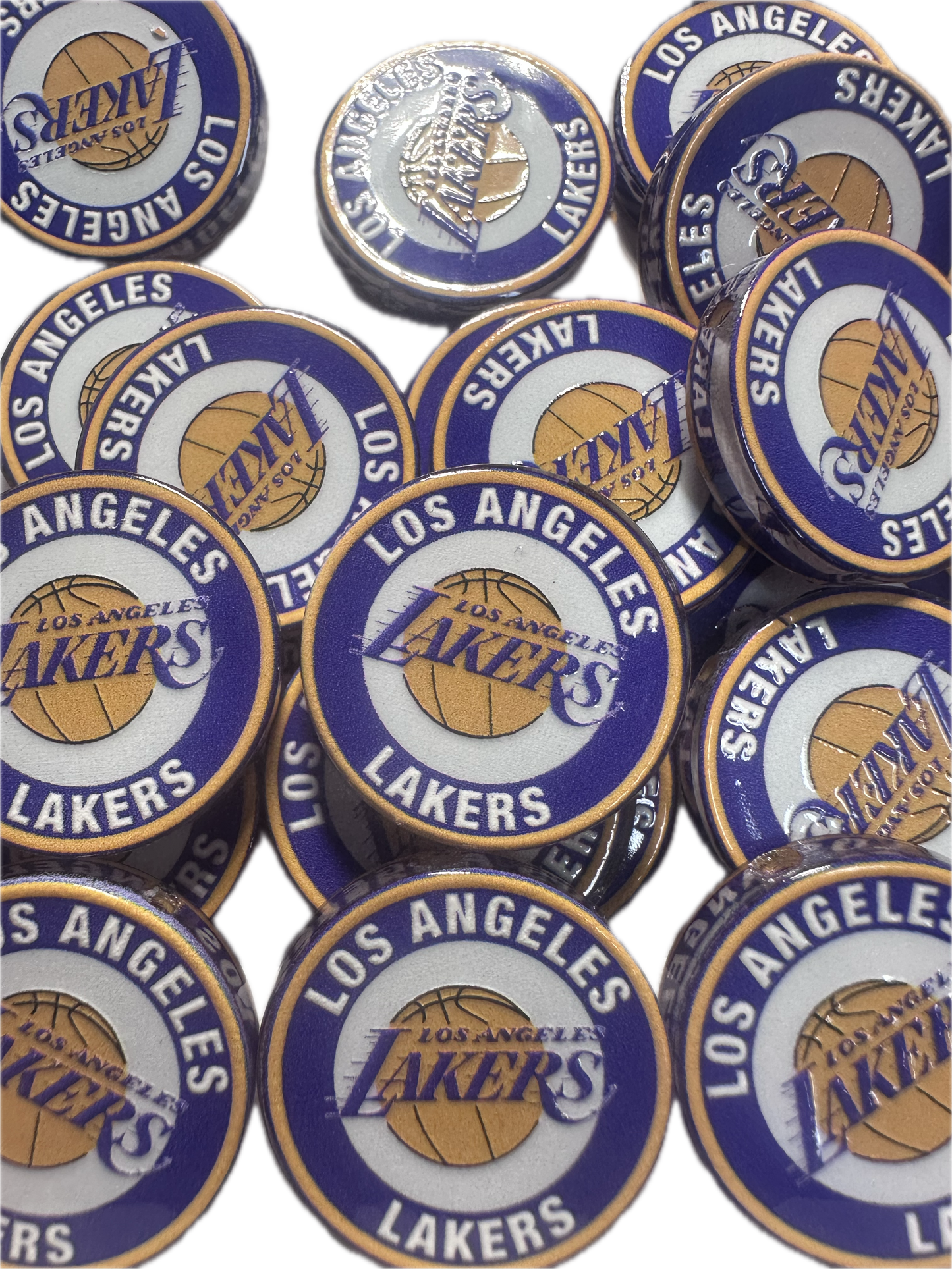 NEW LA Lakers acrylic focal bead- set of 2/ focal bead/ pen beading / keychain bead/ Basketball