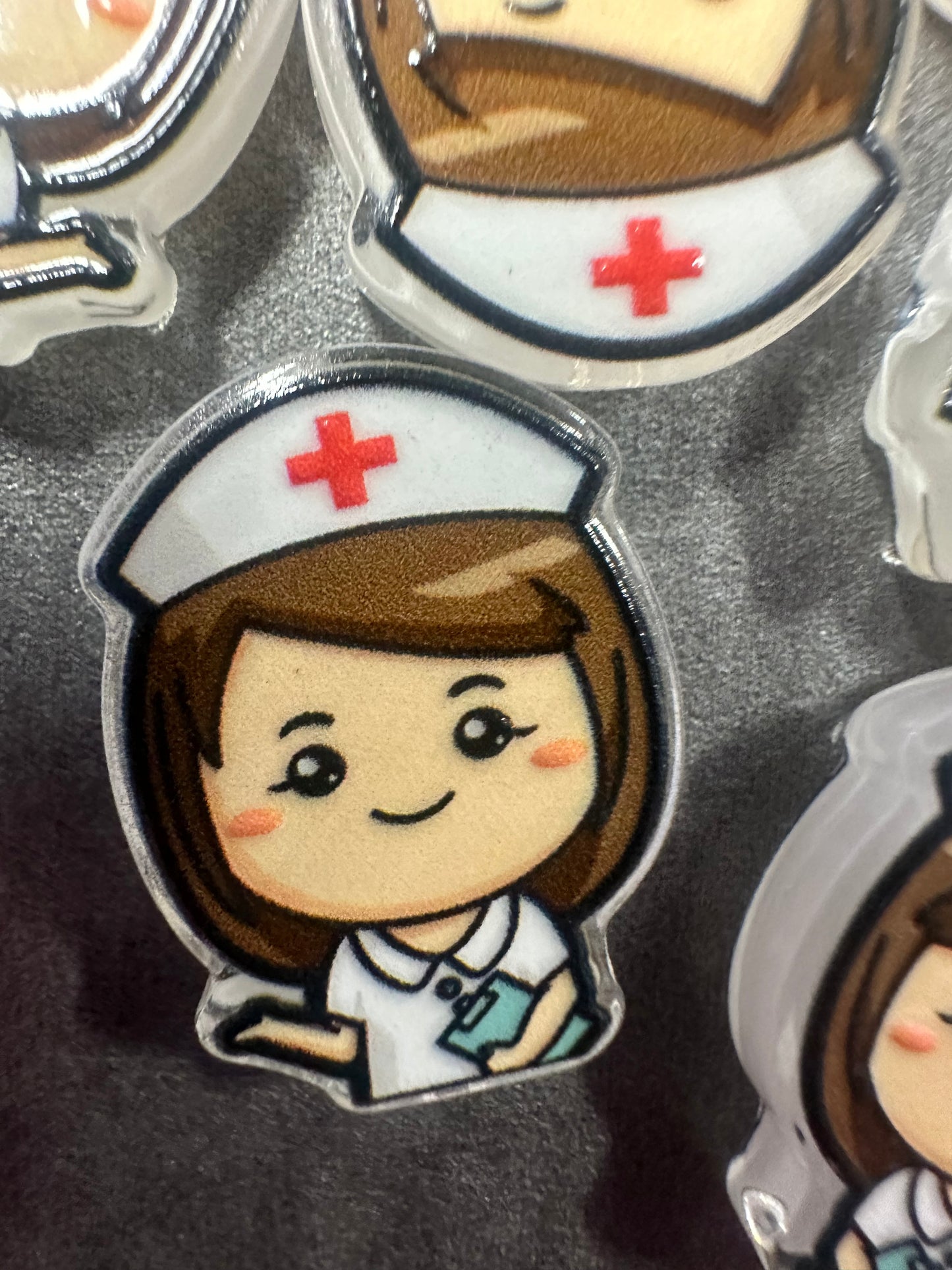 Nurse acrylic focal bead- set of 2/ focal bead/ pen beading / keychain bead/