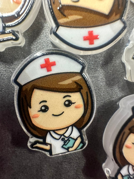 Nurse acrylic focal bead- set of 2/ focal bead/ pen beading / keychain bead/