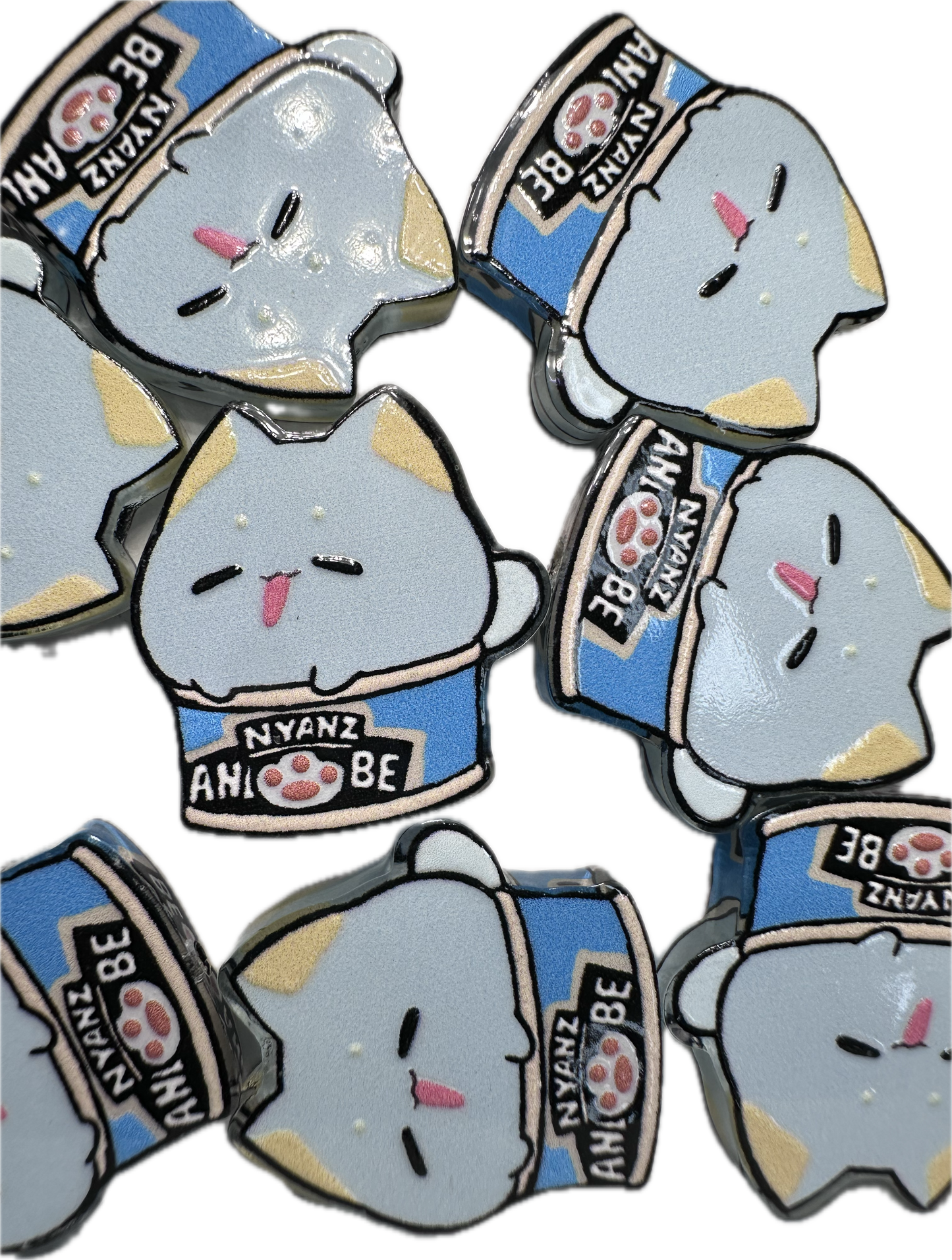 Cat in can acrylic focal bead- set of 2/ focal bead/ pen beading / keychain bead