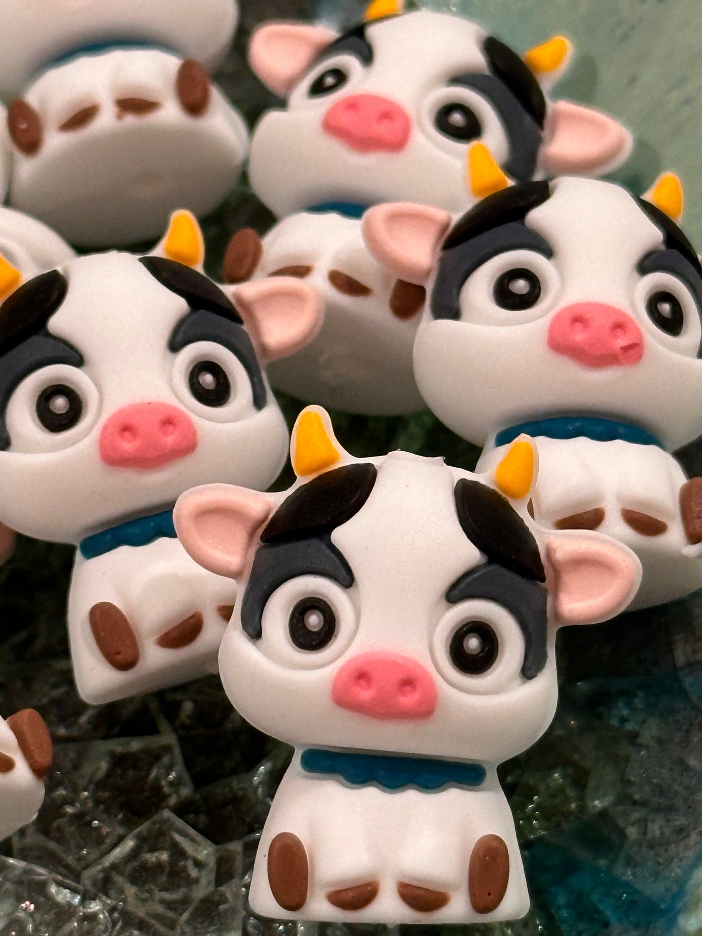 3D cow Focal Bead / silicone bead