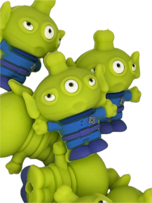 3D green alien/silicone focal bead/ green monster / green guy/ three eyed