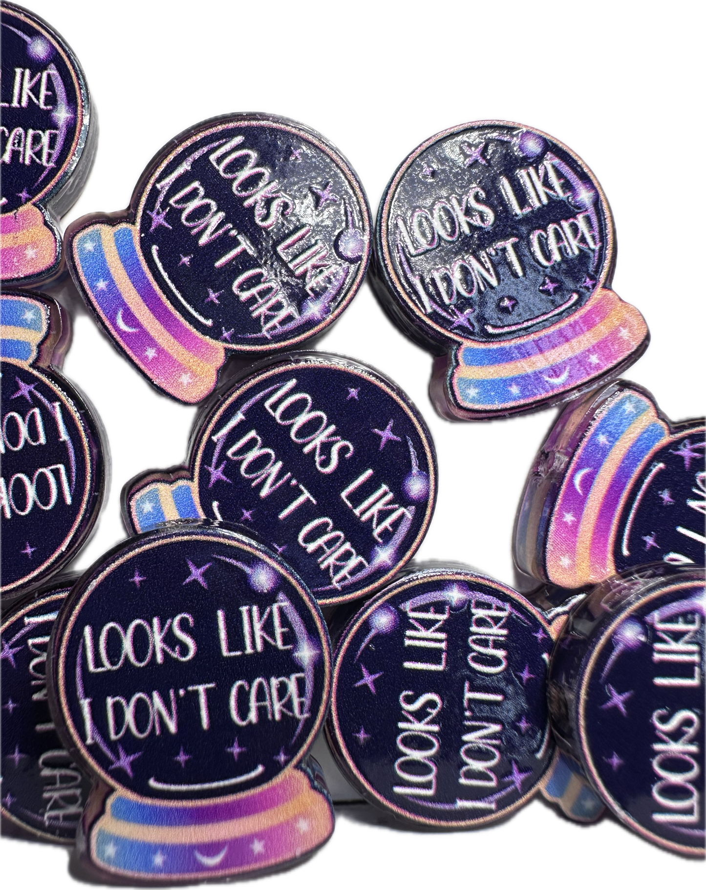Crystal ball acrylic focal bead- set of 2/ focal bead/ pen beading / keychain bead/