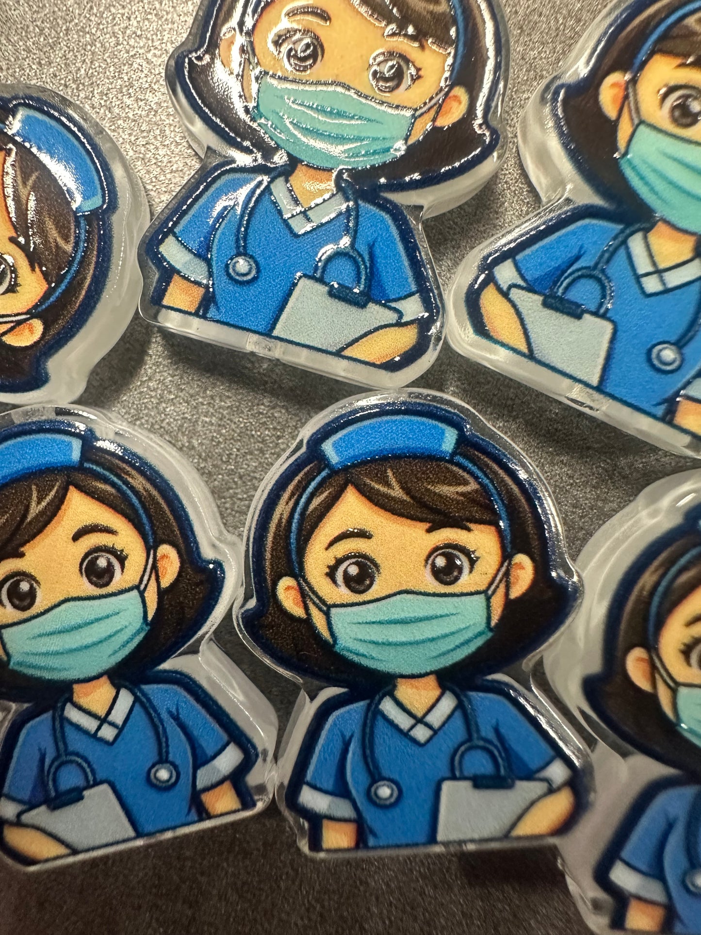 Nurse acrylic focal bead- set of 2/ focal bead/ pen beading / keychain bead/