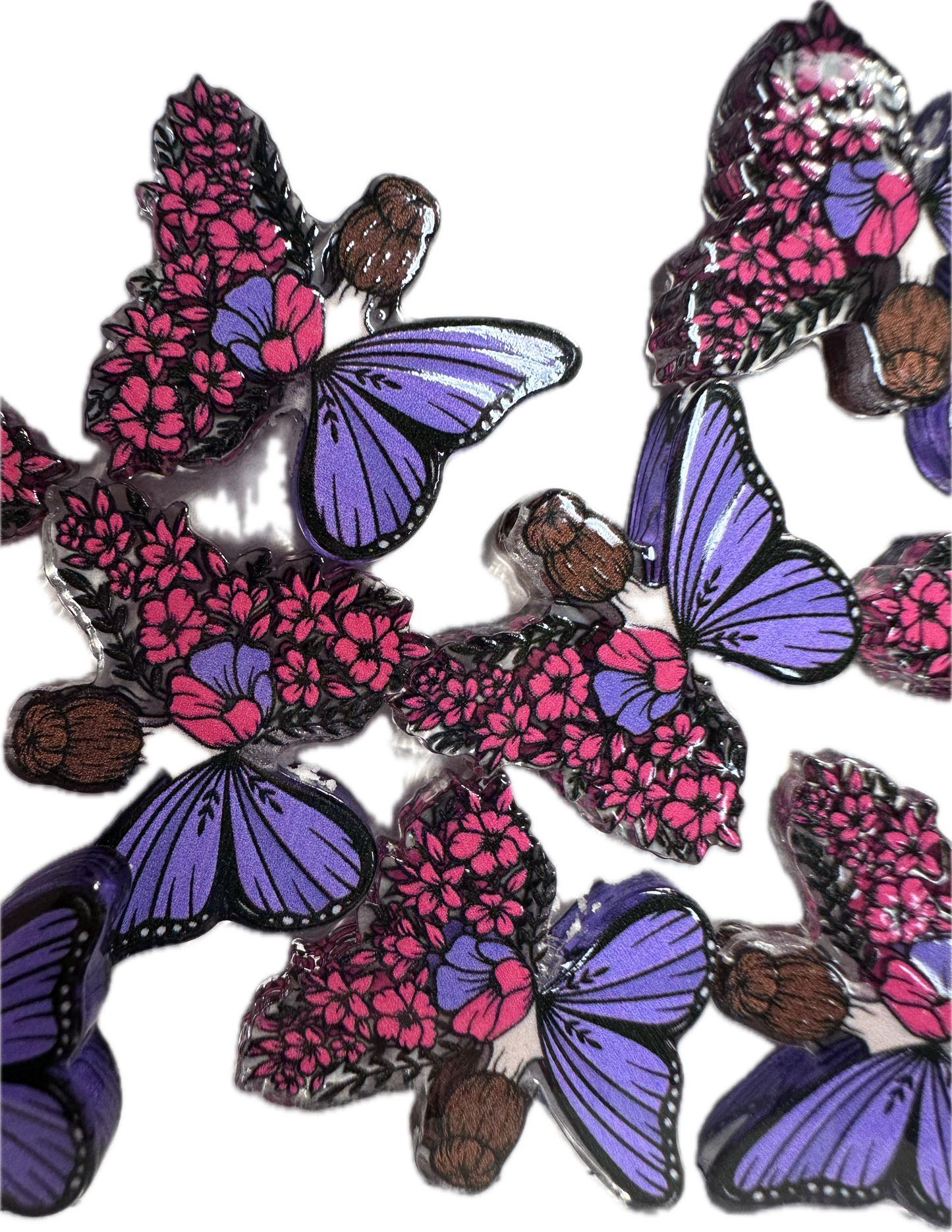 Fairy girl acrylic focal bead- set of 2/ focal bead/ pen beading / keychain bead/ Butterfly wings