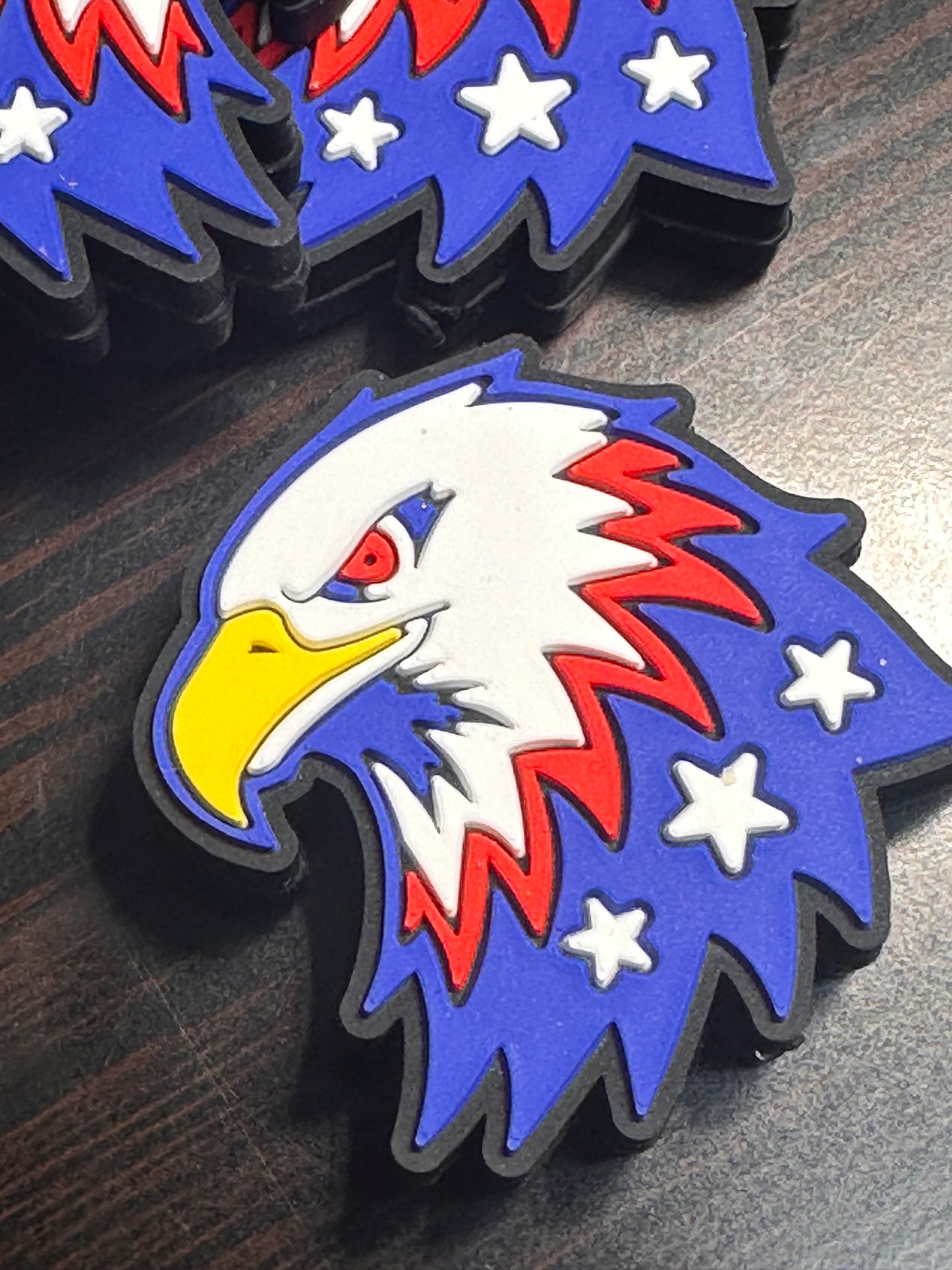 American Eagle/ Patriotic silicone focal bead/ United States