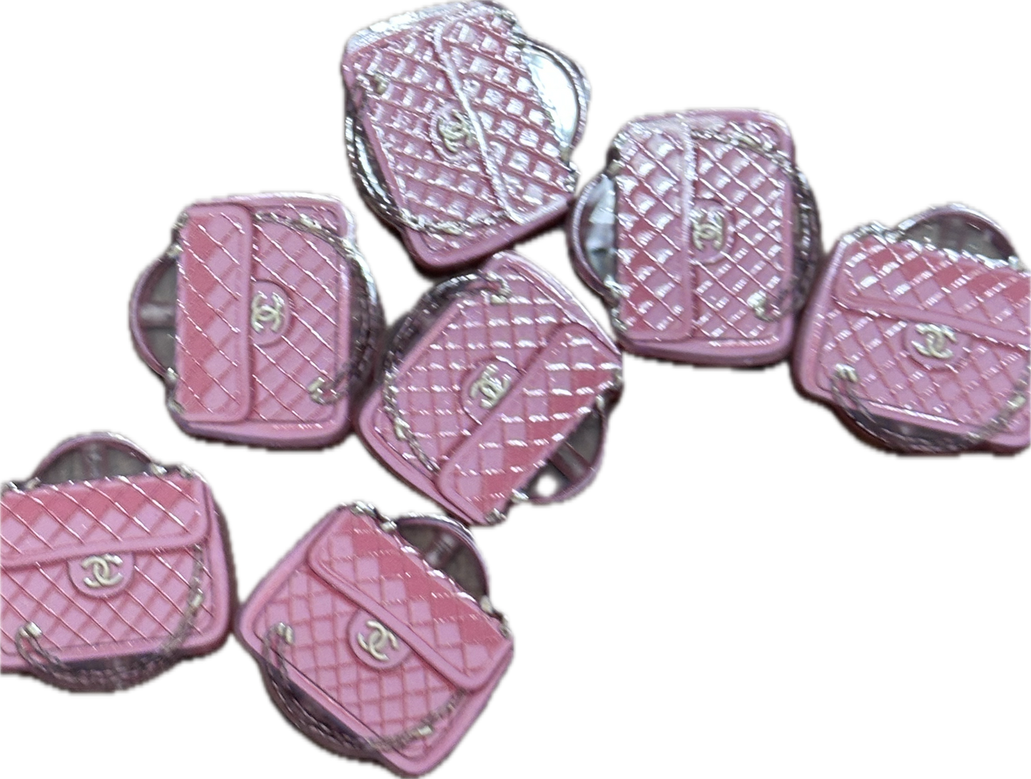 Fancy design Purse Handbag acrylic focal bead- set of 2/ focal bead/pink double c/ pen beading / keychain bead