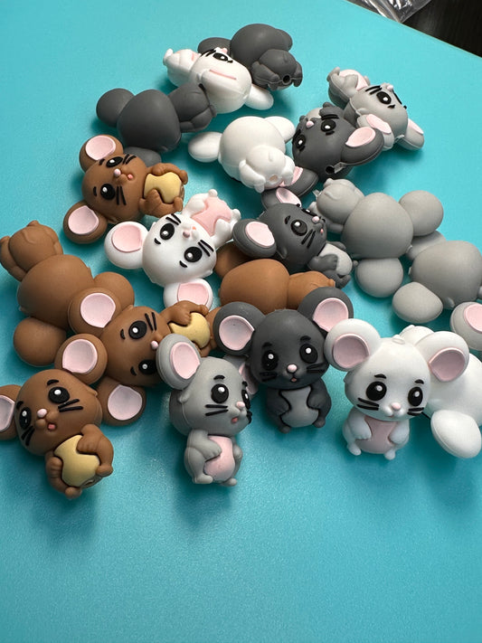 3D cute mouse silicone focal bead/ mice