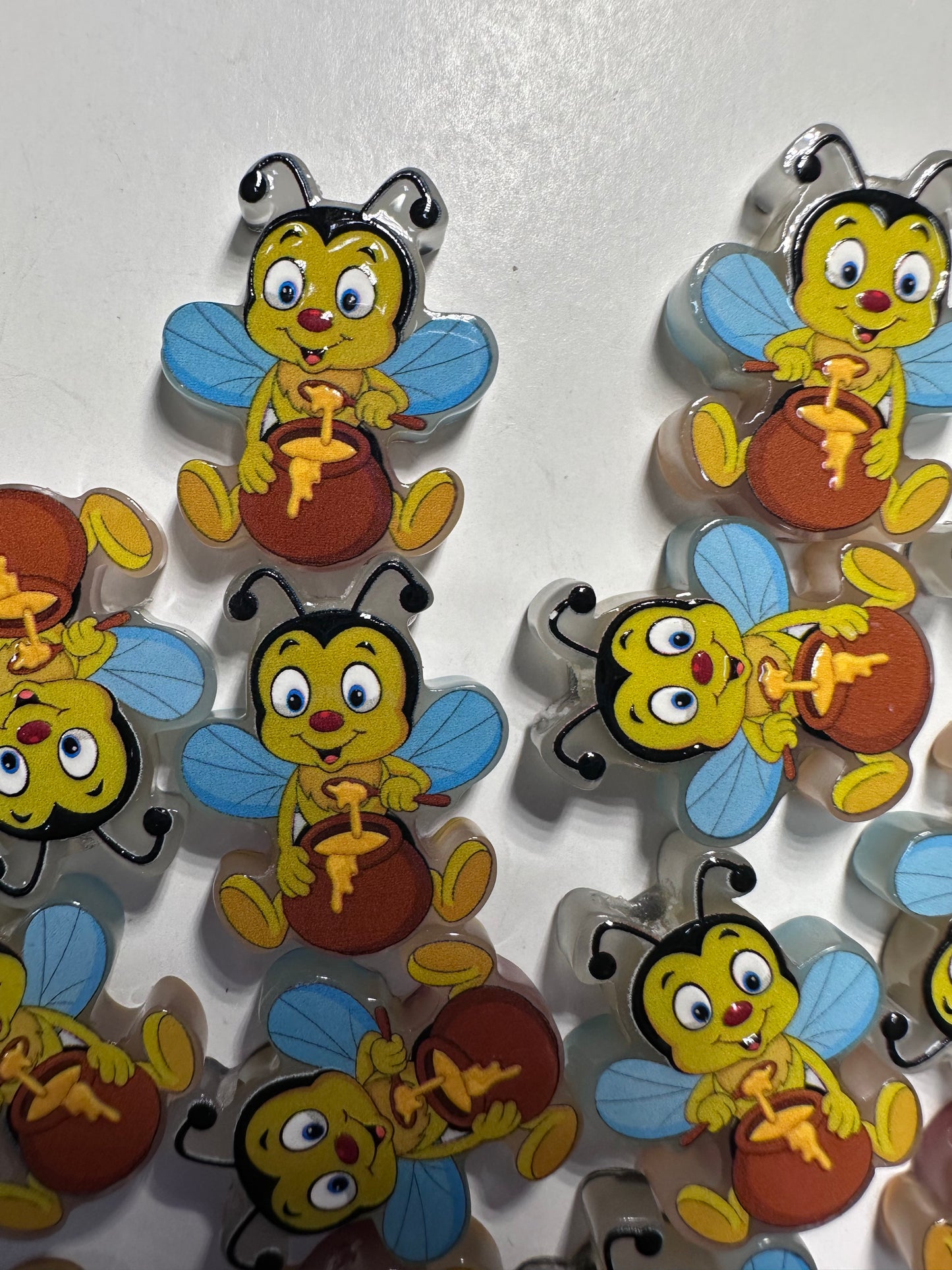 Bee with honey acrylic focal bead- set of 2/ focal bead/ pen beading / keychain bead