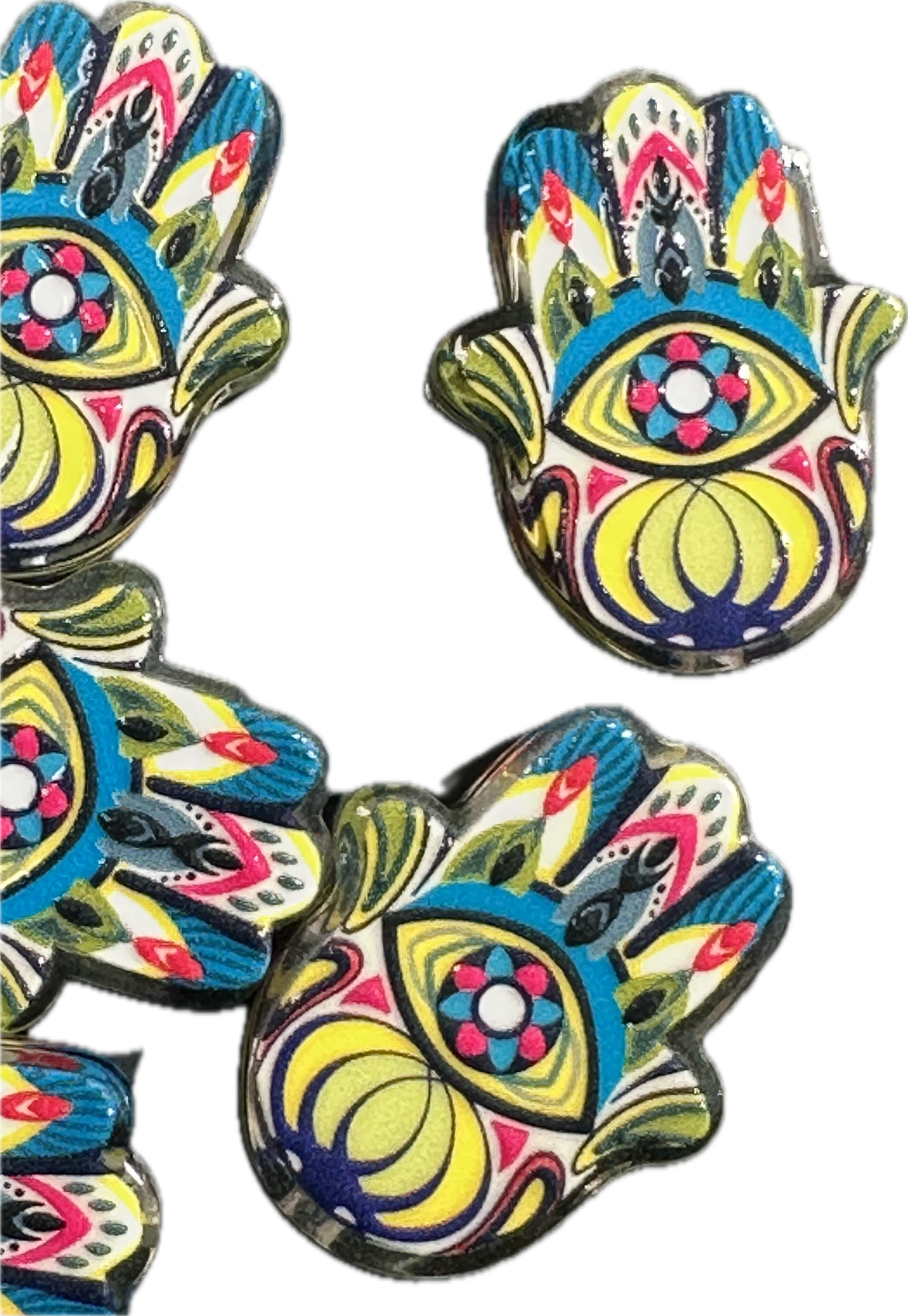Hamsa acrylic focal bead- set of 2/ focal bead/ pen beading / keychain bead / Khamsa