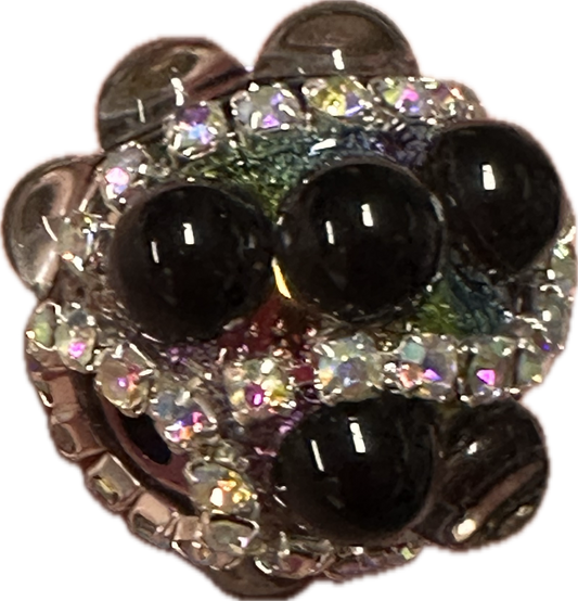 Handmade Rhinestone Accent Bead – Various Colors / elegant handcrafted beads/ pen bead/ bag charm bead