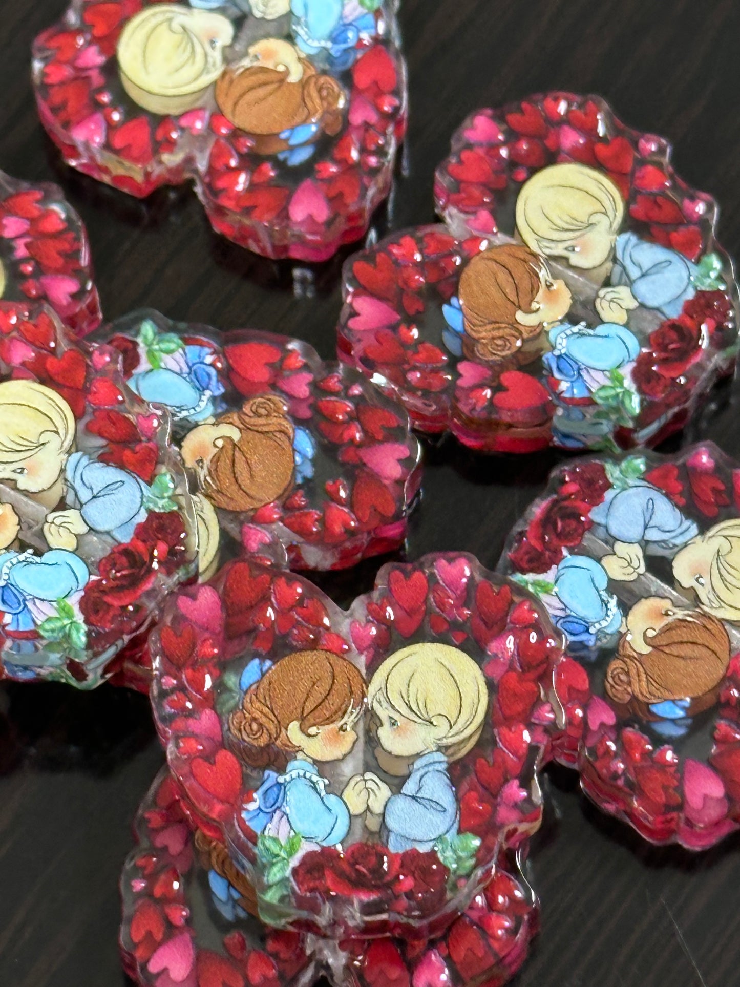 Boy and girl -love- heart- acrylic focal bead- set of 2/ focal bead/ pen beading / keychain bead /cute for a birthday pen (Copy)