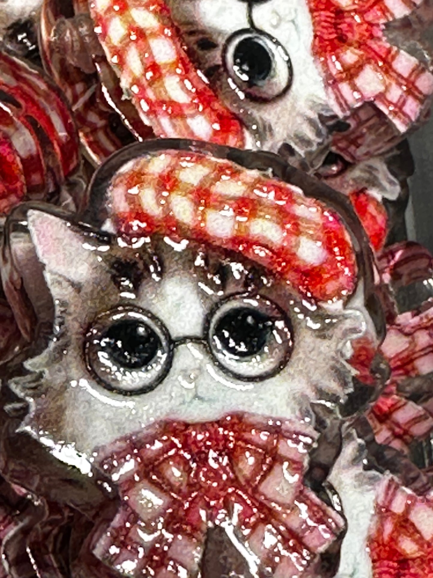 Fashionista kitty cat acrylic focal bead- set of 2/ focal bead/ pen beading / keychain bead/