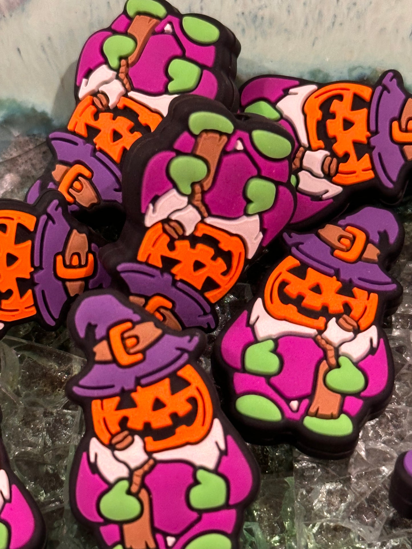 Halloween pumpkin witch Focal Bead /