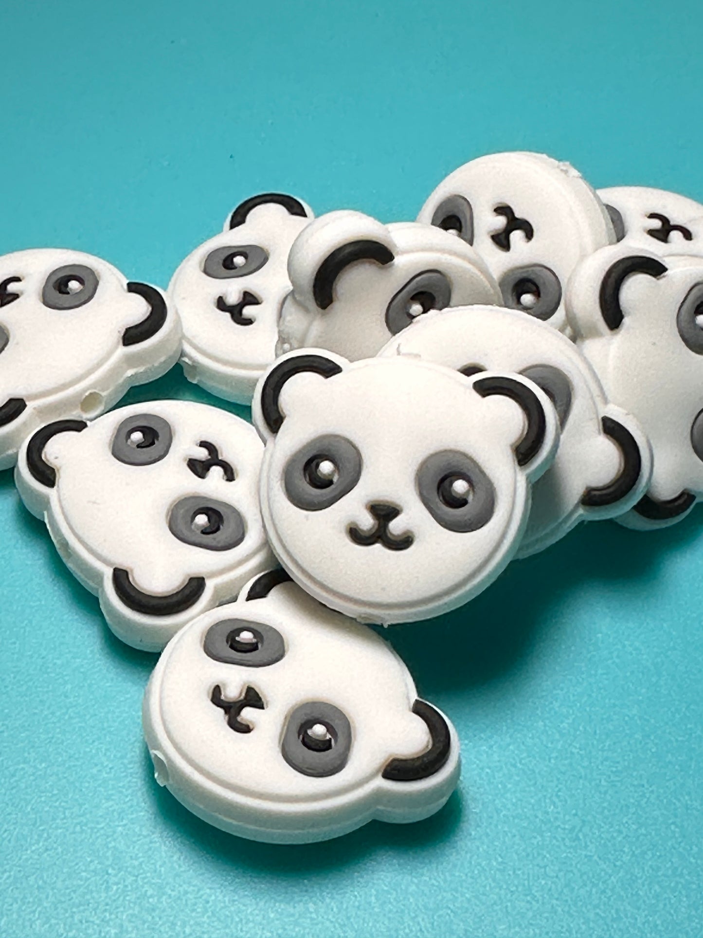 Panda bear/ Focal Bead/ beadable pen/ Silicone  bead/ keychain bead/ bear