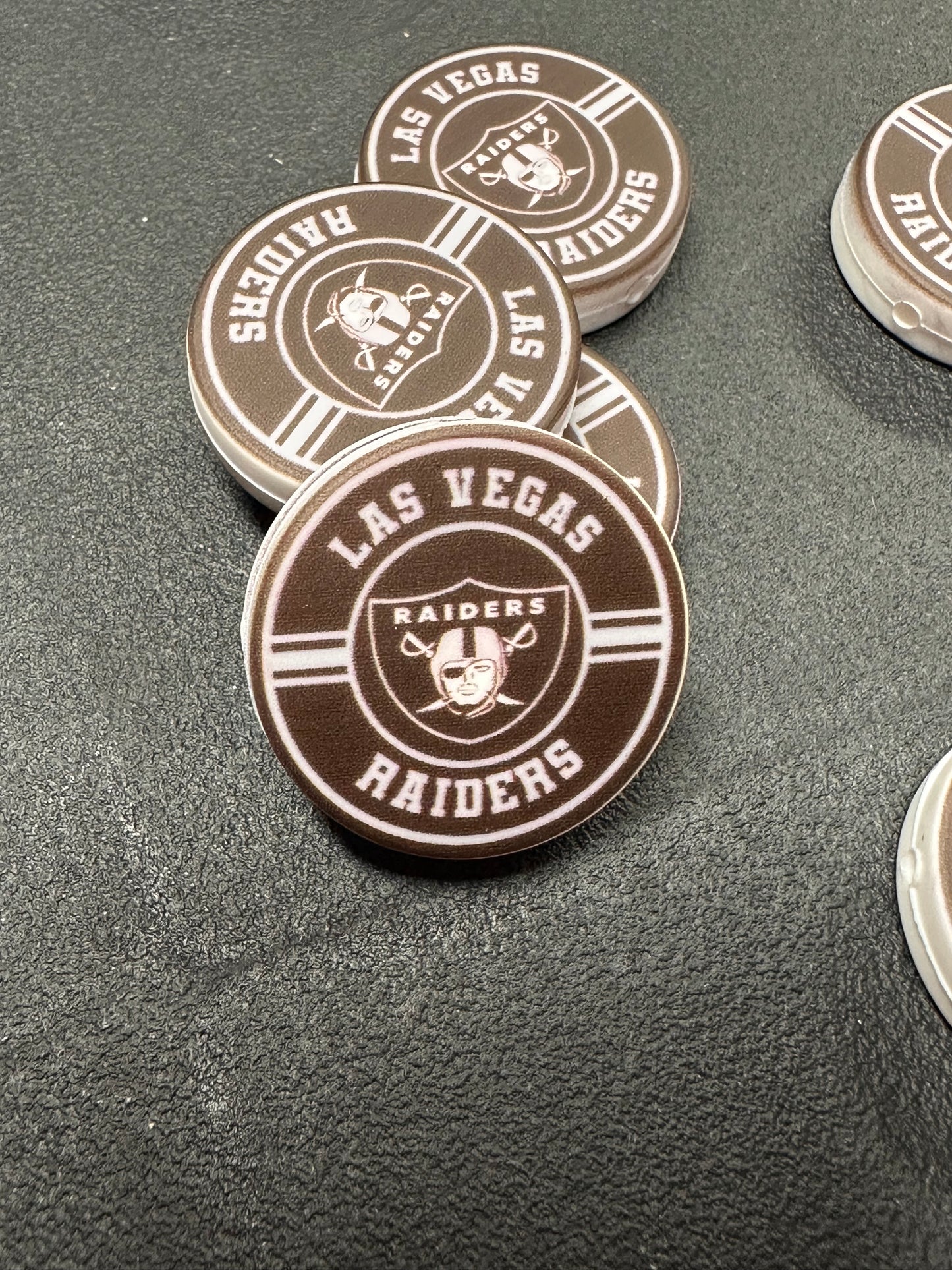 New Las Vegas Raiders focal bead / silicone football  focal beads/ black and silver/