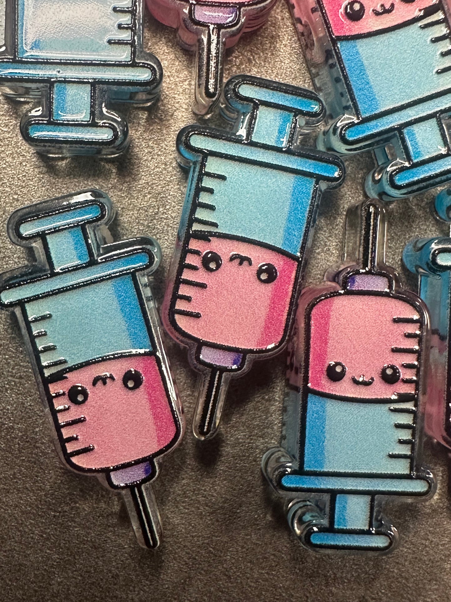 Nurse acrylic focal bead- set of 2/ focal bead/ pen beading / keychain bead/ syringe