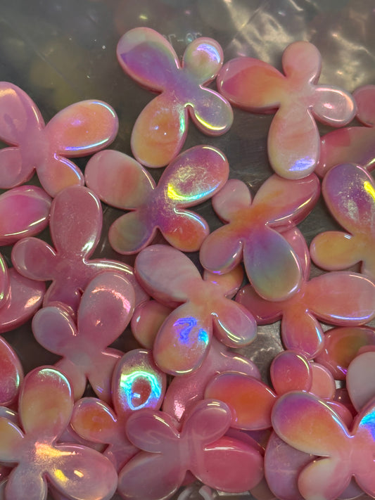 Acrylic Butterfly beads/ Five (5) included/23mm Bead/ beadable pen/ jewelry/ keychain/