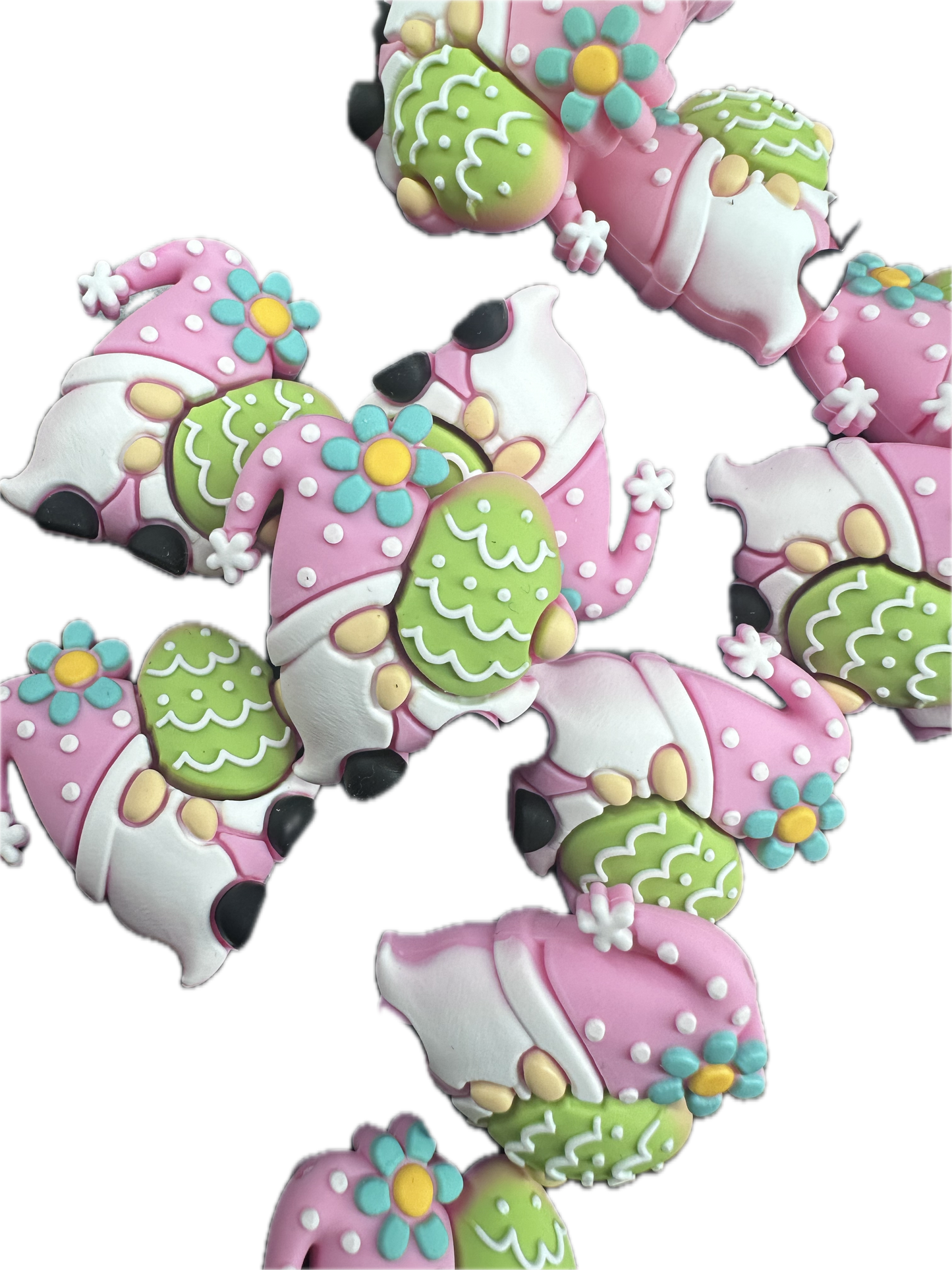 3D Easter gnome focal bead/ silicone bead/ pen beading/ DIY/ Easter egg/ bunny ears gnome