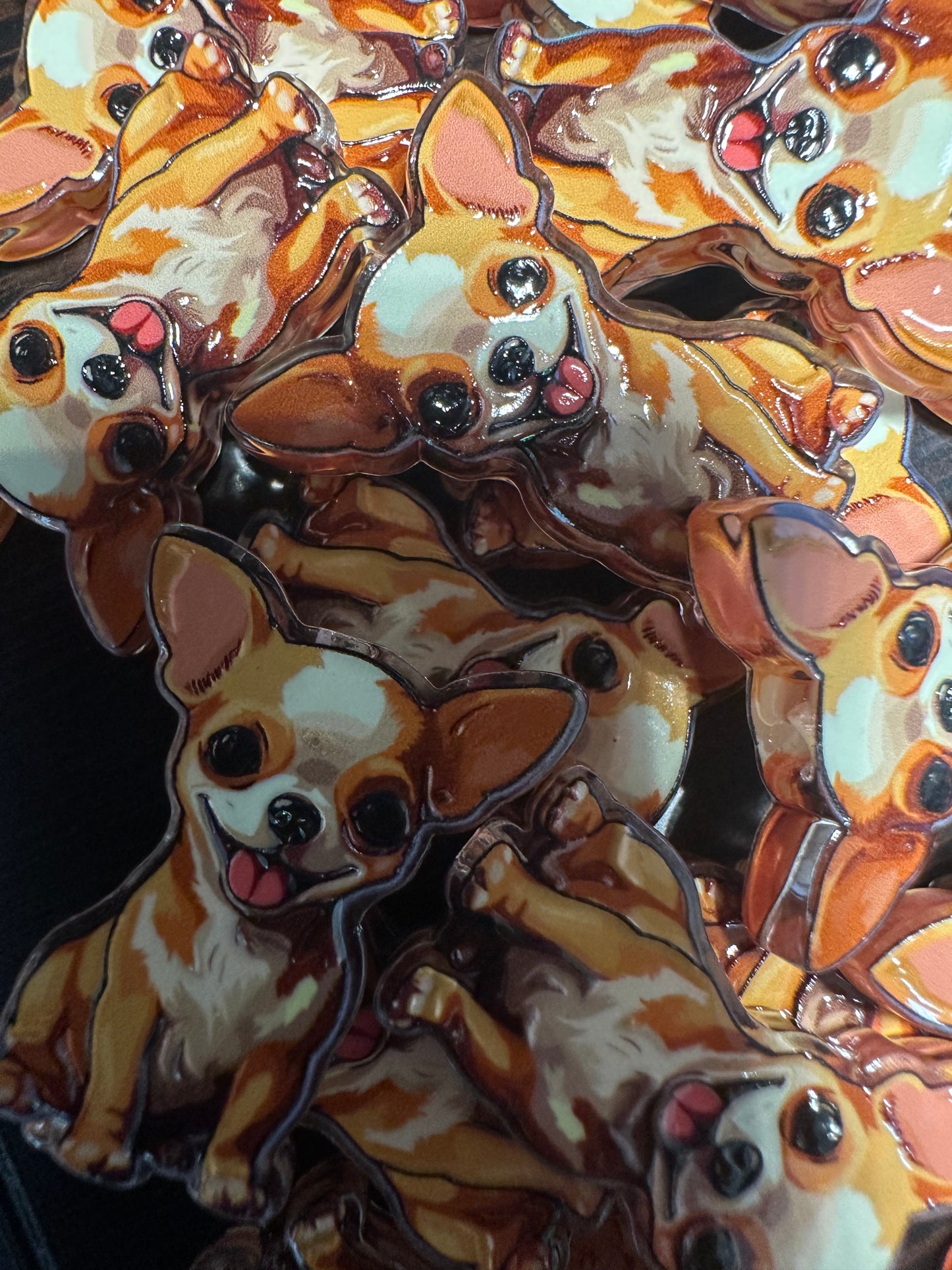 Chihuahua dog acrylic focal bead- set of 2/ focal bead/ pen beading / keychain bead/